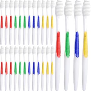 200 Pieces Disposable Toothbrushes Individually Wrapped Toothbrushes Multicolor Soft Bristle Medium Manual Travel Toothbrushes for Adults Kids Hotel Toiletries