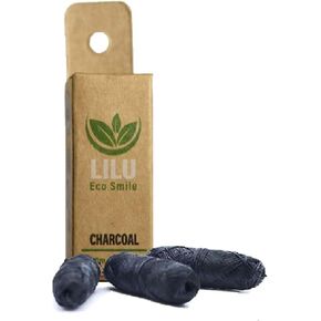 Organic Vegan Bamboo Charcoal Dental Floss X 3 Refill Pack by LILU | with Tea Tree and Peppermint Essential Oils | 3 X 100ft 33m Naturally Waxed | Eco-Friendly Zero Waste