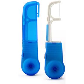 Re-usable Dental Floss Holder，Reusable, 30 Meters Long Dental Floss, Easy to Carry, Blue, 4.33x0.63x1.1 Inch