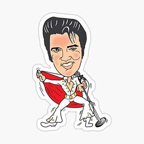 Elvis The King Art Sticker - Sticker Graphic - Auto, Wall, Laptop, Cell, Truck Sticker for Windows, Cars, Trucks