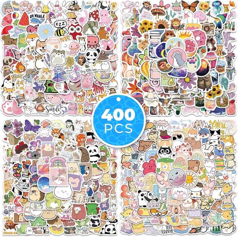 400 ملصق كارتون أنمي حزمة مختلطة، ملصقات Kawaii لطيفة وملصقات جمالية لزجاجة مياه للكمبيوتر المحمول، ملصقات للهاتف المحمول على شكل لوح التزلج، ملصقات فينيل مقاومة للماء للأطفال والبنات والمراهقين، in Kuwait