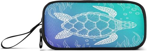 حافظة قلم رصاص ذات سعة عالية من Kcldeci Sea Turtle، حقيبة أقلام رصاص متينة من سلاحف البحر لحيوانات المحيط، حافظة منظمة مع مقبض وحلقة سهلة الإمساك in Kuwait