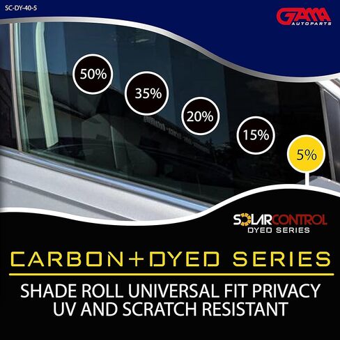 فيلم تظليل نافذة SOLARCONTROL مقاس 91.44 سم × 100 قدم، بكرة ظل مصبوغة تناسب الخصوصية العالمية بنسبة 100%، مقاومة لأشعة الشمس فوق البنفسجية ومقاومة للخدش (5% ظل داكن) in Kuwait