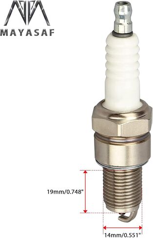 MAYASAF Standard Spark Plugs 7131 قابس إشعال بديل للسيارات لهوندا 1973-1979 سيفيك، لنيسان لتويوتا نوع المقعد المسطح، قطر الخيط 14 مم (0.551 بوصة)/الوصول إلى 19 مم (0.75 بوصة) حزمة من 8 in Saudi Arabia