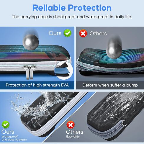 حزمة ملحقات YUANHOT المتوافقة مع Switch OLED بما في ذلك حقيبة الحمل وغطاء الحماية وواقي الشاشة الزجاجي المقسى وحامل الحامل و12 فتحة ألعاب و8 أغطية لمقبض الإبهام - أسود in Kuwait