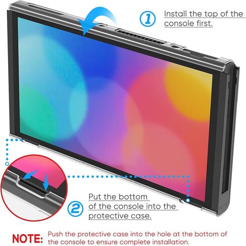 حزمة ملحقات YUANHOT المتوافقة مع Switch OLED بما في ذلك حقيبة الحمل وغطاء الحماية وواقي الشاشة الزجاجي المقسى وحامل الحامل و12 فتحة ألعاب و8 أغطية لمقبض الإبهام - أسود in Kuwait