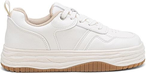 Vepose 8060 Women's Fashion Platform Sneakers，Wide Toe Design Leather Casual Tennis Lace-up Shoes in Saudi Arabia