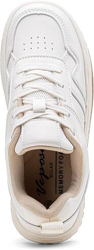 Vepose 8060 Women's Fashion Platform Sneakers，Wide Toe Design Leather Casual Tennis Lace-up Shoes in Saudi Arabia