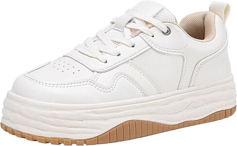 Vepose 8060 Women's Fashion Platform Sneakers，Wide Toe Design Leather Casual Tennis Lace-up Shoes in Saudi Arabia