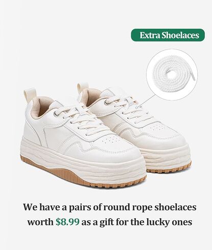 Vepose 8060 Women's Fashion Platform Sneakers，Wide Toe Design Leather Casual Tennis Lace-up Shoes in Saudi Arabia