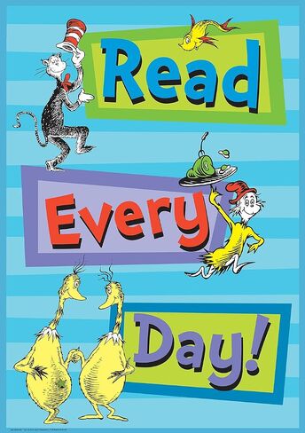 Eureka Dr. Seuss 'Read Every Day' Classroom Poster, 13'' W x 19'' H in Saudi Arabia