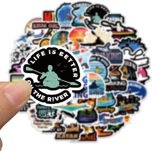 ملصقات كاياك - ملصقات كاياك مثالية للرجال، ومحبي الموسيقى، والنساء، والأطفال - مقاومة للماء، وفينيل متين - تعمل بشكل رائع على زجاجات المياه، أو الكمبيوتر المحمول، أو ملصق السيارة، أو كهدايا للحفلات (كاياك) in Kuwait