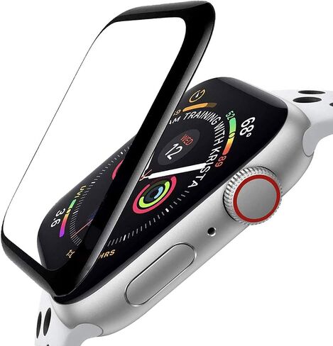 ZPIAR 2 Pack for Apple Watch SE Series 6/5/4 44mm Tempered Glass Screen Protector,Full Coverage Bubble Free Anti-Scratch HD Waterproof Film for iwatch SE Series 6/5/4 (44mm Black) in Saudi Arabia