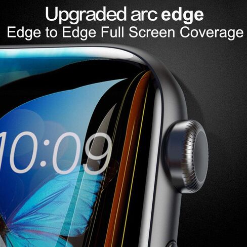 ZPIAR 2 Pack for Apple Watch SE Series 6/5/4 44mm Tempered Glass Screen Protector,Full Coverage Bubble Free Anti-Scratch HD Waterproof Film for iwatch SE Series 6/5/4 (44mm Black) in Saudi Arabia