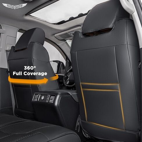 لأغطية مقاعد Toyota Tundra 2021 2020 2019 2018 2017 2016 2015 2014 (CrewMax فقط)، لغطاء مقعد Toyota Tundra 2014-2020 2021، غطاء مقعد جلدي أسود لملحقات شاحنة Toyota Tundra Pickup in Kuwait