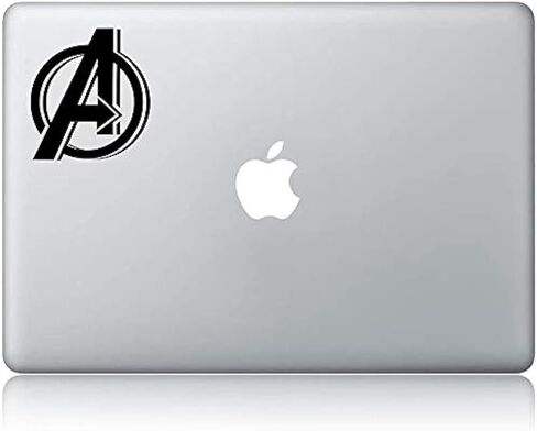 ملصق من الفينيل عليه شعار Avengers لـ MacBook Apple MacbookLaptop (أسود) in Kuwait
