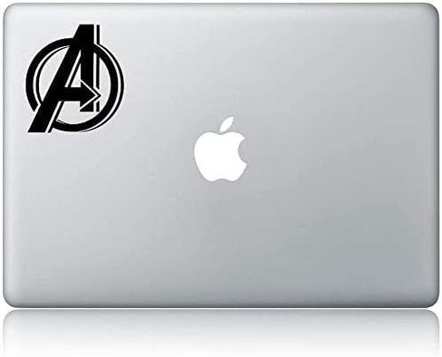 ملصق من الفينيل عليه شعار Avengers لـ MacBook Apple MacbookLaptop (أسود) in Kuwait