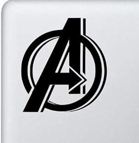 ملصق من الفينيل عليه شعار Avengers لـ MacBook Apple MacbookLaptop (أسود) in Kuwait