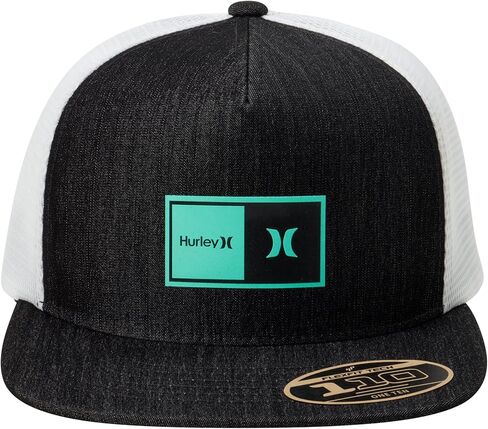 Hurley Men's Caps - Flat Brim Mesh Panel Baseball Cap Trucker Hat - Snap Back Hats for Men in Saudi Arabia