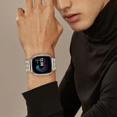 لسوار Fitbit Versa 4/Sense 2 المعدني للرجال والنساء، متوافق مع سوار ساعة Fitbit Versa 3/Sense المصنوع من الفولاذ المقاوم للصدأ in Kuwait