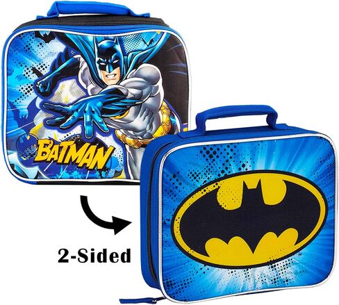 DC Comics Batman Backpack with Lunch Bag Set for Boys Kids ~ Deluxe 16" Batman Backpack with Insulated Lunch Box. Stickers, and More (Batman School Supplies Bundle) in Saudi Arabia