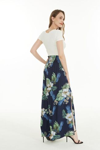 Lady High Slit Wide Leg Pants in Pineapple Garden in Saudi Arabia