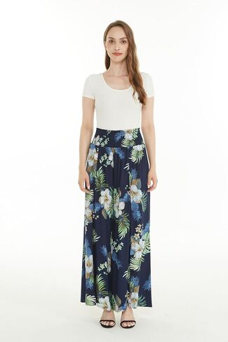 Lady High Slit Wide Leg Pants in Pineapple Garden in Saudi Arabia