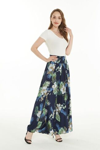 Lady High Slit Wide Leg Pants in Pineapple Garden in Saudi Arabia