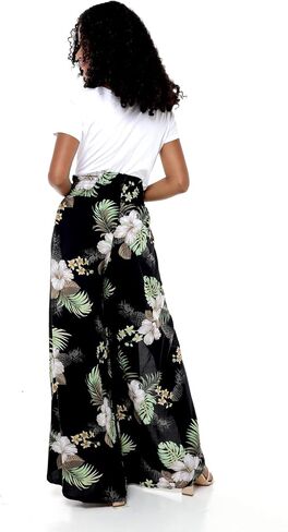 Lady High Slit Wide Leg Pants in Pineapple Garden in Saudi Arabia
