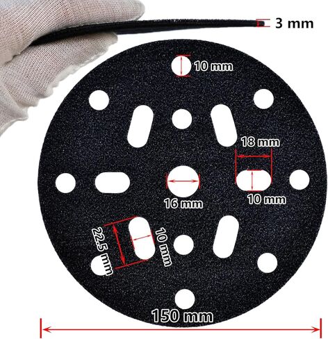 2 حزمة من 2 فتحة بخطاف وحلقة ممتازة لصنفرة السنفرة من أجل آلات الصنفرة المدارية العشوائية من فيستول، 17 فتحة لتراكم الغبار، واقي وسادة سنفرة متعددة الفتحات in Kuwait