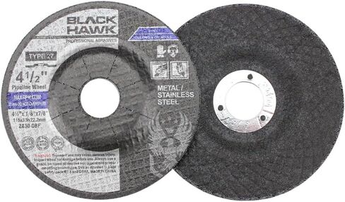 BHA 4.5" Pipeline Wheels Metal Cutting & Light Grinding Discs for Angle Grinder, Premium Zirconia Abrasive Grains Type 27, 4-1/2" x 1/8" x 7/8" Arbor - 10 Pack in Saudi Arabia