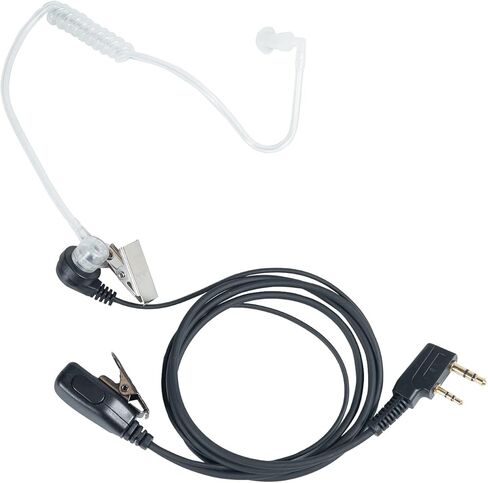 Acoustic Tube Earpiece Headset with PTT Mic Compatible with Baofeng UV-5R 5R BF-F8HP BF-888S Kenwood TK3230 TK-3160 Puxing Quansheng Wouxun Two Way Radio 10 Pack in Saudi Arabia