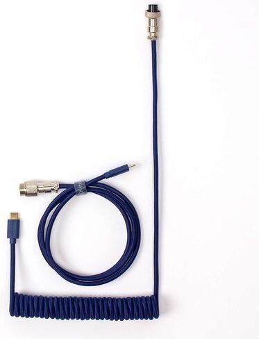Keychron Custom Coiled Aviator Type-C Cable - Blue in Kuwait