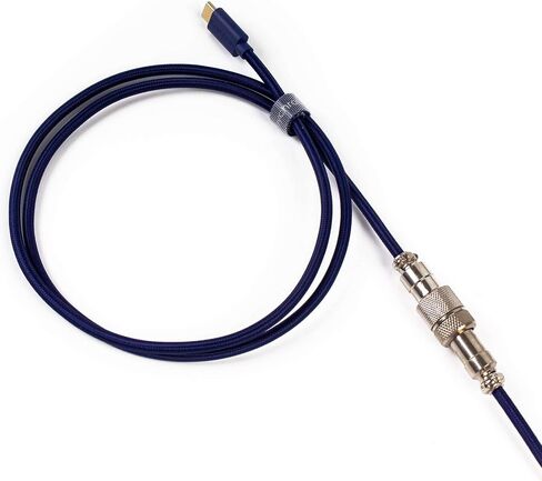 Keychron Custom Coiled Aviator Type-C Cable - Blue in Kuwait