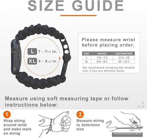 Savior Survival Gear Apple Watch Band 42mm Replacement made of 550 Paracord with Stainless Steel Adjustable Shackle in Saudi Arabia