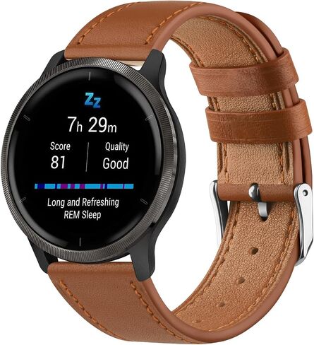 حزام ساعة جلدي متوافق مع Garmin Venu Sq/Venu 2 Plus/Venu/Vivoactive 3 Band Women Men، استبدال سوار معصم جلدي لساعة Garmin Vivomove Sport/Forerunner 645/245 الموسيقية in Saudi Arabia