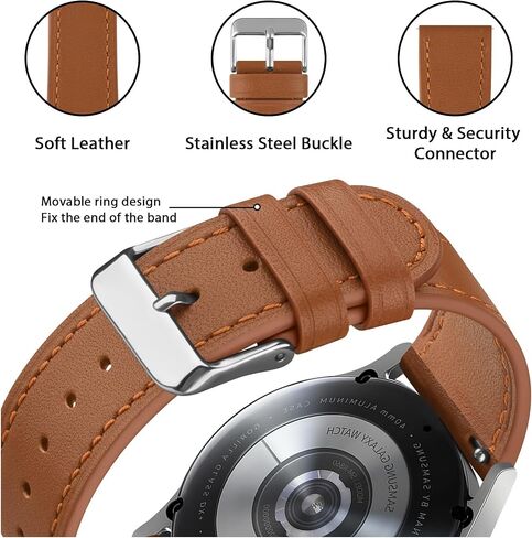 حزام ساعة جلدي متوافق مع Garmin Venu Sq/Venu 2 Plus/Venu/Vivoactive 3 Band Women Men، استبدال سوار معصم جلدي لساعة Garmin Vivomove Sport/Forerunner 645/245 الموسيقية in Saudi Arabia