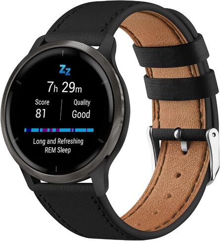 حزام ساعة جلدي متوافق مع Garmin Venu Sq/Venu 2 Plus/Venu/Vivoactive 3 Band Women Men، استبدال سوار معصم جلدي لساعة Garmin Vivomove Sport/Forerunner 645/245 الموسيقية in Saudi Arabia