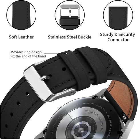 حزام ساعة جلدي متوافق مع Garmin Venu Sq/Venu 2 Plus/Venu/Vivoactive 3 Band Women Men، استبدال سوار معصم جلدي لساعة Garmin Vivomove Sport/Forerunner 645/245 الموسيقية in Saudi Arabia