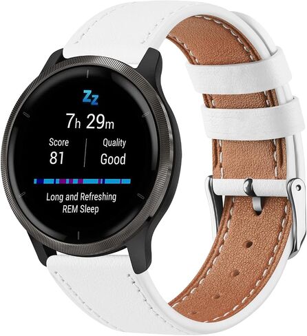 حزام ساعة جلدي متوافق مع Garmin Venu Sq/Venu 2 Plus/Venu/Vivoactive 3 Band Women Men، استبدال سوار معصم جلدي لساعة Garmin Vivomove Sport/Forerunner 645/245 الموسيقية in Saudi Arabia