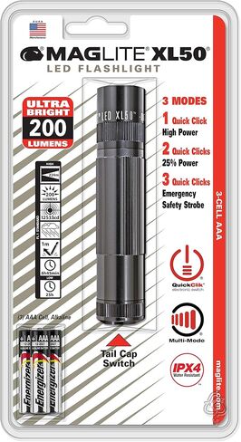 Maglite XL50 LED 3-Cell AAA Flashlight, Black in Saudi Arabia
