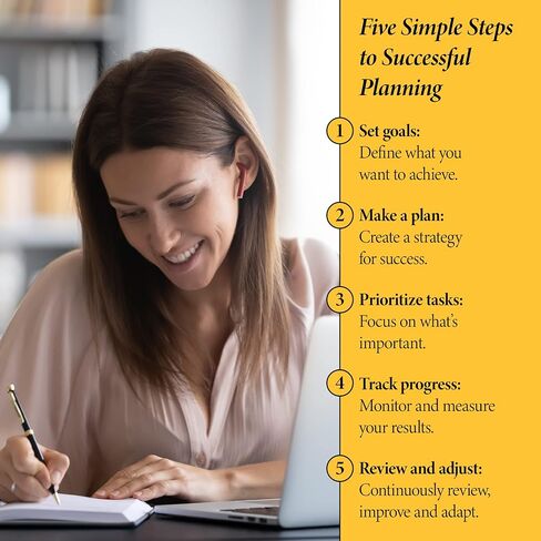 مخطط الحياة الشهري والأسبوعي لتعزيز الإنتاجية وإدارة الوقت وتحقيق أهدافك - منظم عالي الأداء ومجلة الامتنان - غير مؤرخ، سنة واحدة (12 شهرًا)، غلاف فني، 5x8 بوصة (أزرق) in Kuwait