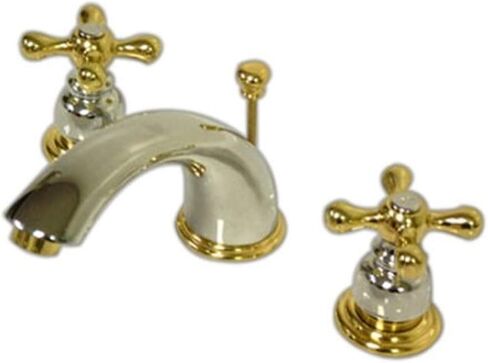 Kingston Brass KB971X صنبور مرحاض فيكتوري واسع الانتشار بمقبض متقاطع، كروم مصقول، مركز قابل للتعديل مقاس 8 بوصات in Saudi Arabia