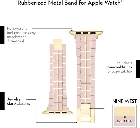 سوار مطاطي من NINE WEST لساعة Apple آمن وقابل للتعديل in Saudi Arabia