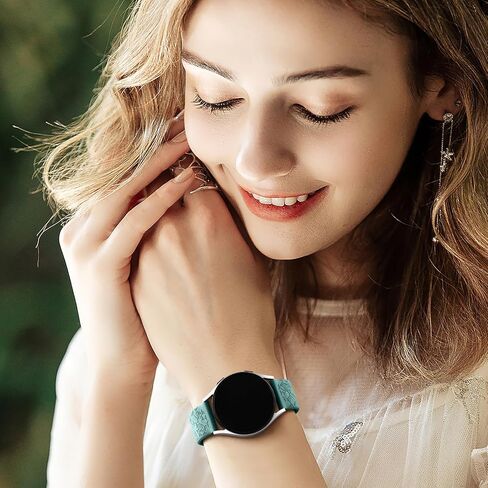 أحزمة منقوشة بالزهور متوافقة مع ساعة Samsung Galaxy Watch 6/5/4، وGalaxy Watch 5 Pro 45 مم/Galaxy Active 2/Galaxy Watch 3/Galaxy Watch 6 بسوار كلاسيكي للنساء، حزام رياضي بديل من السيليكون الناعم 20 مم in Kuwait