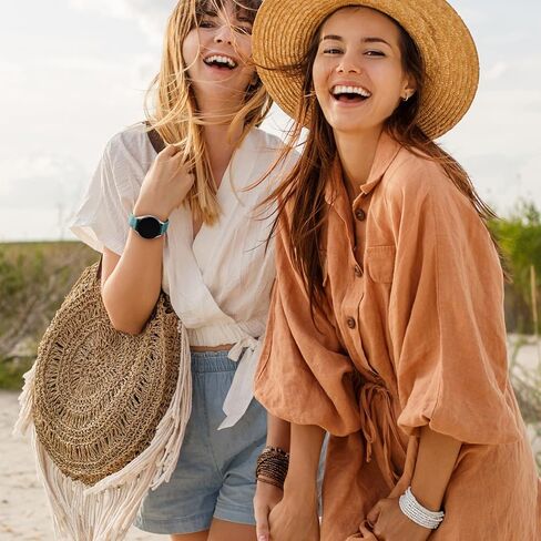 أحزمة منقوشة بالزهور متوافقة مع ساعة Samsung Galaxy Watch 6/5/4، وGalaxy Watch 5 Pro 45 مم/Galaxy Active 2/Galaxy Watch 3/Galaxy Watch 6 بسوار كلاسيكي للنساء، حزام رياضي بديل من السيليكون الناعم 20 مم in Kuwait