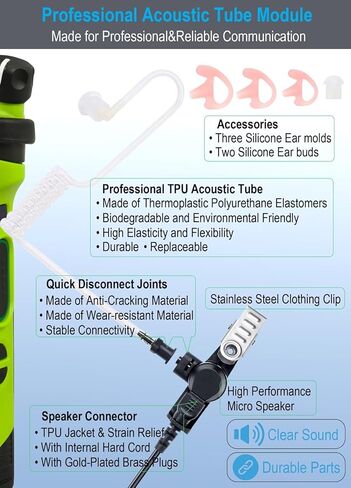 2 حزمة سماعة أذن سلكية واحدة مع كابل مقوى لأجهزة Motorola Vertex Radios VX-210 VX-231 VX-261 VX-264 VX-351 VX-354 VX-424 VX-451 VX-454 VX-459 EVX-261 EVX-531 EVX- 534 EVX-539، سماعة رأس أنبوبية صوتية in Kuwait