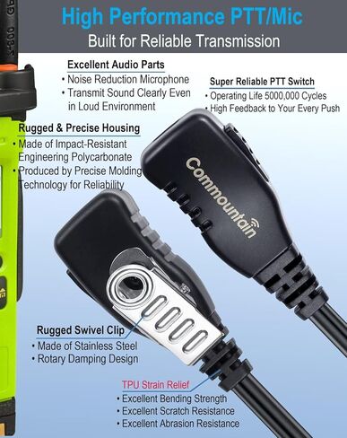 2 حزمة سماعة أذن سلكية واحدة مع كابل مقوى لأجهزة Motorola Vertex Radios VX-210 VX-231 VX-261 VX-264 VX-351 VX-354 VX-424 VX-451 VX-454 VX-459 EVX-261 EVX-531 EVX- 534 EVX-539، سماعة رأس أنبوبية صوتية in Kuwait