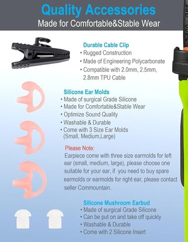 2 حزمة سماعة أذن سلكية واحدة مع كابل مقوى لأجهزة Motorola Vertex Radios VX-210 VX-231 VX-261 VX-264 VX-351 VX-354 VX-424 VX-451 VX-454 VX-459 EVX-261 EVX-531 EVX- 534 EVX-539، سماعة رأس أنبوبية صوتية in Kuwait