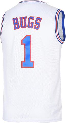 Men Basketball Jersey 1# Bugs Cosplay Costume for 90s Hip Hop Party Movie Jersey with Rabbit Party Accessories in Saudi Arabia